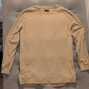 Original Use Tan Crewneck Sweater With Bottom Side Zippers Tall XL